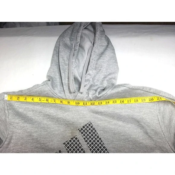 Adidas Mens Size 2XL Big Spellout Screenprint Logo Pullover Hoodie Gray Logo - Picture 11 of 12